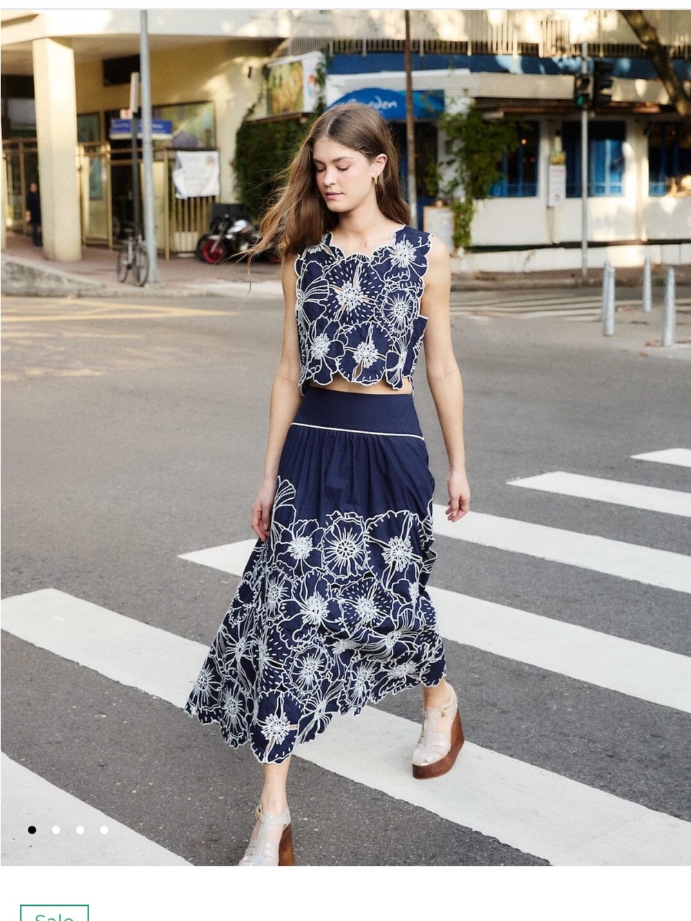 FARM Rio Blue Flowers Richelieu Maxi Skirt